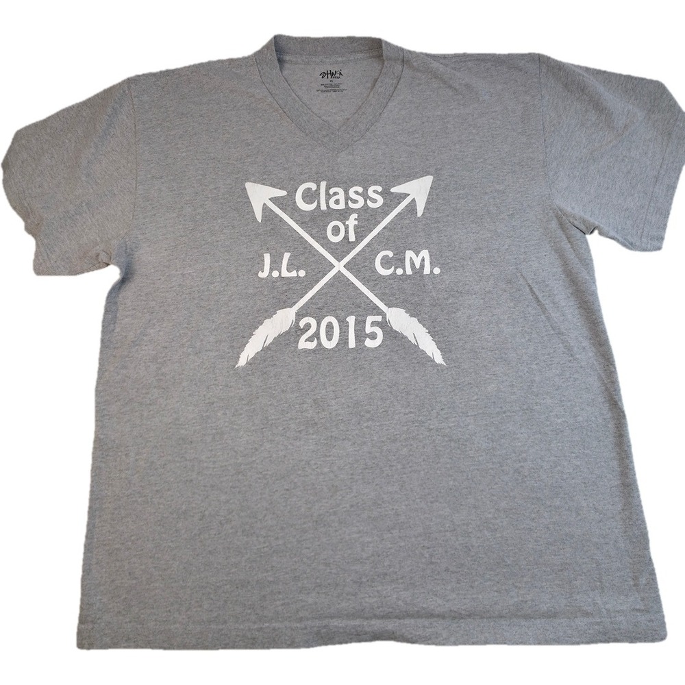 Shaka Wear Shirt XL Gray V-Neck Graphic Class of 2015 Guam Tee